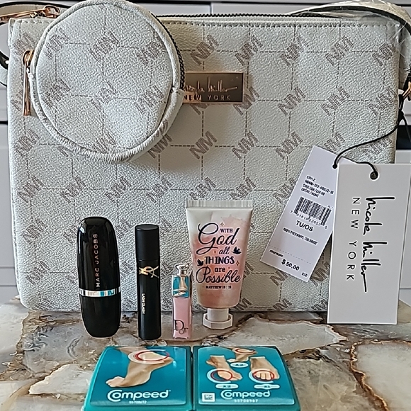 Nicole Miller Other - Nicole Miller Handbag, Marc Jacobs, YSL, Dior, Compeed, Hand Lotion